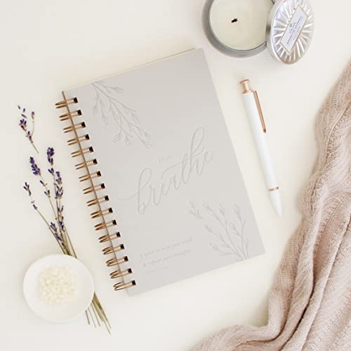 Jen Simpson Design Just Breathe // Anxiety Journal with prompts, Mindfulness Journal, Mediation journal, Positivity Journal, Self Care Journal, prompt journal, Deep Breathing