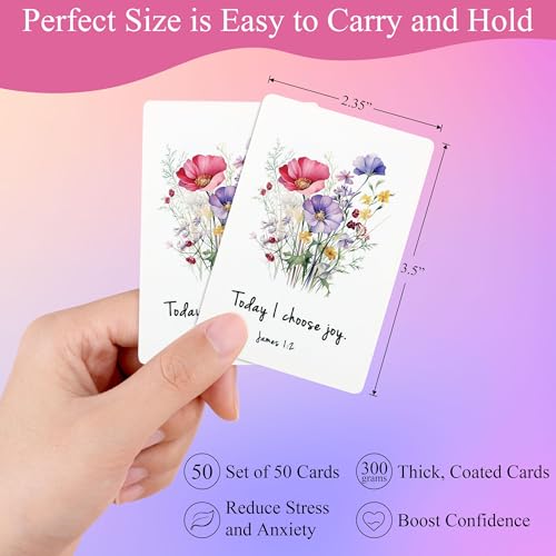 JoycuFF Affirmation Cards for Women, Graduation Christmas Mothers Day Prayer Bible Verse Scripture Cards Gifts for Women Daily Positive Affirmations Gifts