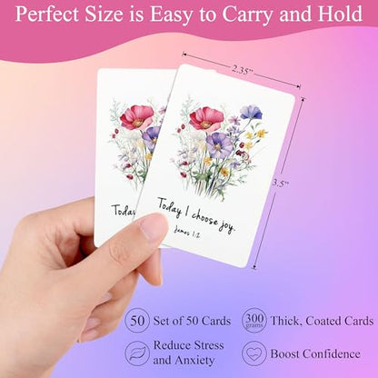 JoycuFF Affirmation Cards for Women, Graduation Christmas Mothers Day Prayer Bible Verse Scripture Cards Gifts for Women Daily Positive Affirmations Gifts