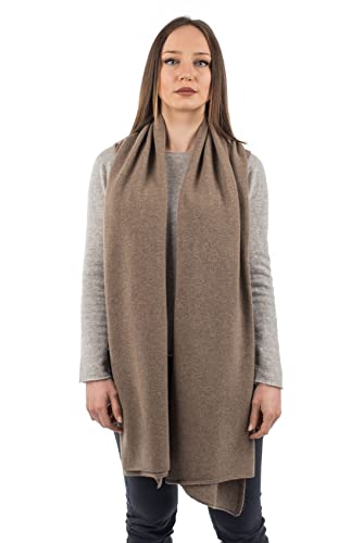 Dalle Piane Cashmere Womens Wool Cashmere Blend Stole Soft Italian Shawl Wrap for Wedding Evening Gift Made in Italy - color: Mink