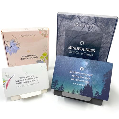 MESMOS 52 Mindfulness Self Care Cards with Actionable Steps - Stress Relief Gifts, Valentine Gifts for Couple, Valentine’s Day Gifts for Him and Her, Couple Valentines Gift Ideas