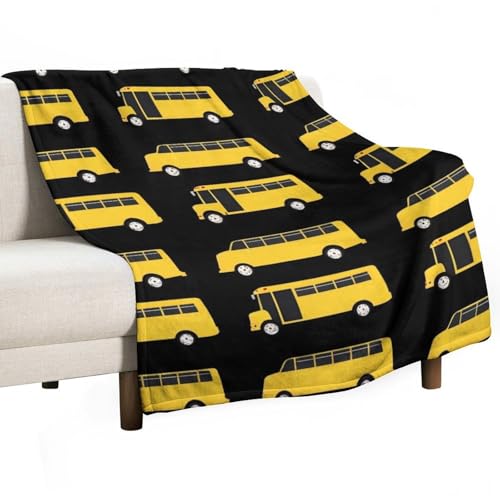 Women's Soft Winter Warm Blanket, Fashion Cozy Flannel Blanket, Black Yellow School Bus Room Decor Sofa Couch Cover - color: Color60, size: 30"x40"