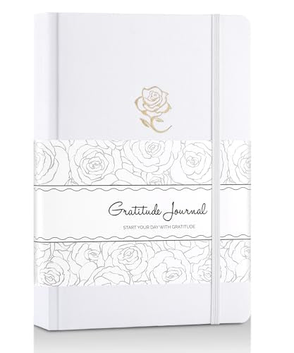 Yoment Gratitude Journal for Women Self Care Journal for More Happiness with Prompts for Mindfulness, Mental Health, Productivity & Self Care, 5 Minute Reflection for Positivity and Gratitude, White - color: White