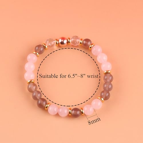 KSQS Healing Stone Bead Bracelet for Women, Natural Gemstones Balance Protection Bracelet, Spiritual Crystal Beads Bracelet Anxiety Relief with Meaning Card - style: Anxiety Relief