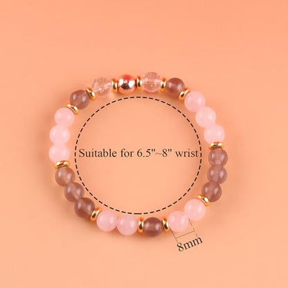 KSQS Healing Stone Bead Bracelet for Women, Natural Gemstones Balance Protection Bracelet, Spiritual Crystal Beads Bracelet Anxiety Relief with Meaning Card - style: Anxiety Relief