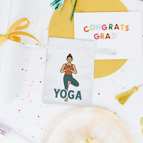 Azeeda 20cm 'Yoga Pose Meditation' Satin Drawstring Bag/Pouch (SB00124943)