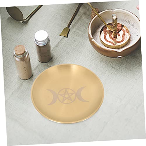 ORFOFE 2pcs Pentacle Altar Plate Elegant Tealight Holder Tray for Rituals Ceremonies Smooth Edges Multi-purpose Decorative Storage for Home Decor