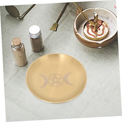 ORFOFE 2pcs Pentacle Altar Plate Elegant Tealight Holder Tray for Rituals Ceremonies Smooth Edges Multi-purpose Decorative Storage for Home Decor