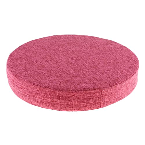 6cm Portable Round Yoga Meditation Cushion - Weight Breathable Linen, Perfect for Home and Outdoor Exercise - Watermelon Red