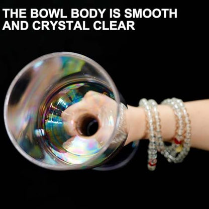 Clear Double Headed Handheld Crystal Singing Bowl, Easy to Play Musical Bowl (Contains A Singing Bowl Stick) for Relaxation, Zen, Prayer, Beautiful Meditation Yoga Gift - color: 12cm