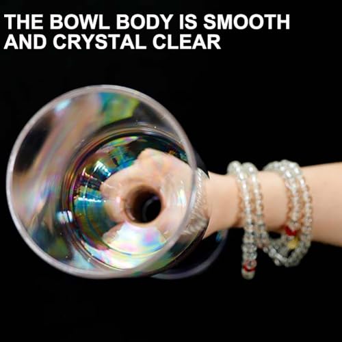 Clear Double Headed Handheld Crystal Singing Bowl, Easy to Play Musical Bowl (Contains A Singing Bowl Stick) for Relaxation, Zen, Prayer, Beautiful Meditation Yoga Gift - color: 10cm