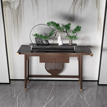 Meditation Altar Table Chinese Solid Wood Entrance Table, Home Zen Offering Table, Modern Living Room Buddha Statue Display Table Tea Table Small Table (Size : M130cm) - size: M130cm
