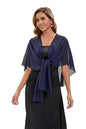 Baoqiya Chiffon Shawl Evening Scarf Shawls and Wraps for Women Wedding Party Bridal Scarves Cover Ups - color: Navy