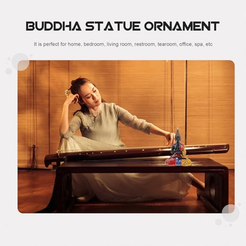 Ipetboom Delicate Buddha Statue Resin Sculpture for Home and Garden Decor Compact Zen Meditation Ornament with Vivid Details Peaceful Inspirational Gift for Family and Friends