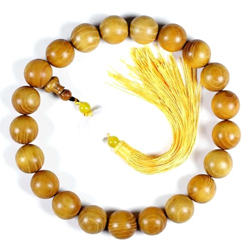 Zen Dear Natural Golden Sandalwood Mexican Bocote Mala Prayer Bead Bracelet Link Wrist Necklace Mala Beads - style: 20mm 21 beads Boutique