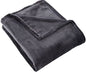 HYSEAS Flannel Fleece Throw Blanket Dark Grey - Super Soft Plush Microfiber Solid Blanket for Couch, Bed, Chair, Sofa - Fuzzy Cozy Lightweight - 50x60 Inch - color: Dark Grey