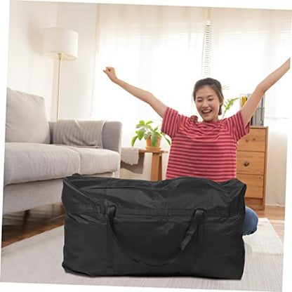 Large Capacity Clothes Storage Bag Tote Bag for Travel Moving House Packing Bag - color: Black
