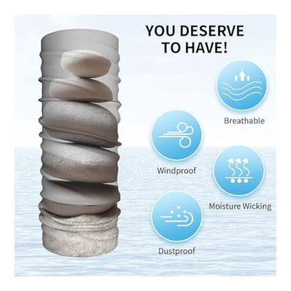 Meditation Stone Pattern Neck Gaiter Face Mask Scarf Bandana Head Wrap Uv Protection Balaclava For Dust Sun Wind Protection