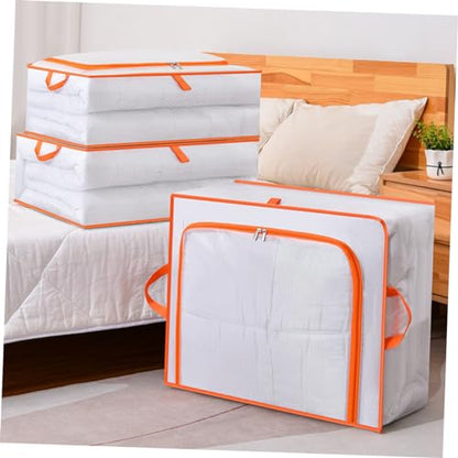 Amosfun Large Capacity Zipper Storage Bag for Clothes Comforters Blankets Organizer for Moving Travel Home Use