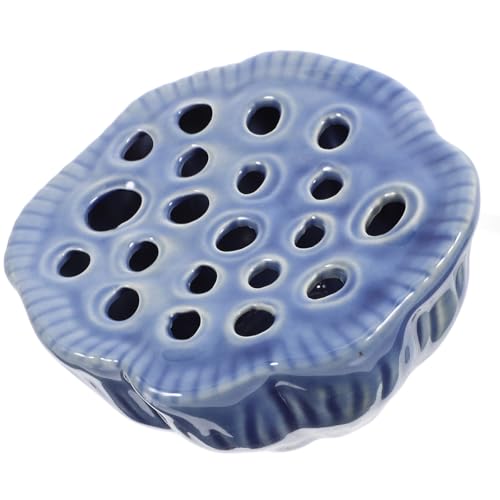 SHINEOFI Ceramic Lotus Pod Vase Small Flower Pot Table Centerpiece for Dining Room and Bookshelf Home Decor Zen Style
