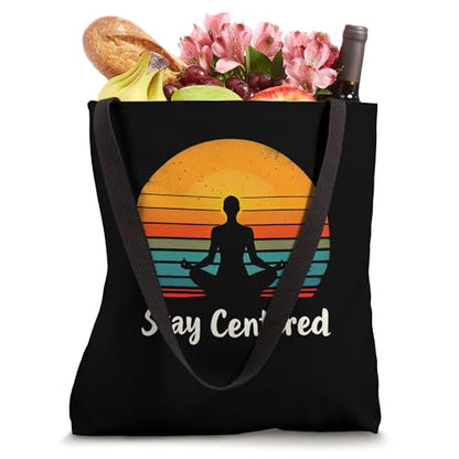 Stay Centered Vintage Meditation Tote Bag