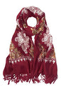 Urban CoCo Women's Embroidered Tassel Long Shawl Oversize Scarf Wraps for Women - color: #2-wine