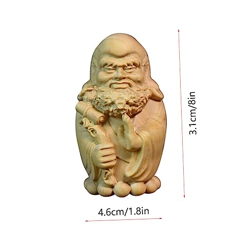 Zerodeko Hand-Carved Bodhidharma Wooden Statue Yellow Wood Decorative Ornament Meditation Home Decor for Zen Spaces Spiritual Tabletop Craft Unique