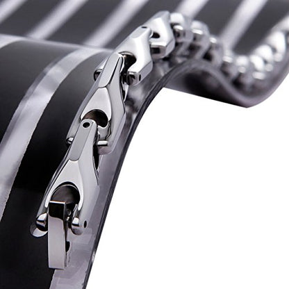 Urban Jewelry Men’s Wheat Link Bracelet Collection – Tungsten Carbide Base, 3-Sided Links, 8.3 Inch, Black, Silver & 24K Gold Plated Variations, Scratch-Resistant, Gift Box - color: Silver Plated over Tungsten Bracelet