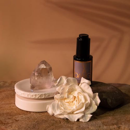 Van Dang Crystal Stone Meditation Set Clear Quartz | Diffuser Oil Dropper Aromatherapy | Luxury Spiritual Home Decor Fragrance Gift Notes of Cardamom, Nutmeg, Pepper, Myrrh, Sandalwood (Buddhapada) - color: Buddhapada