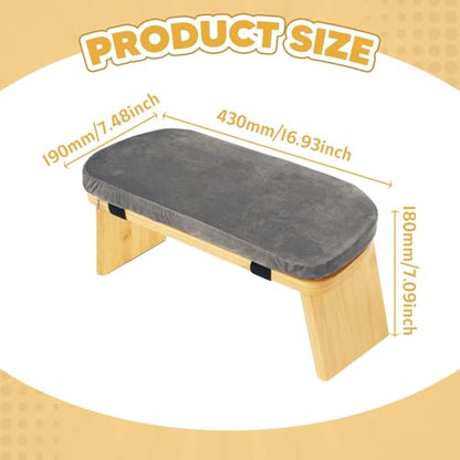 Vaveren Yoga Meditation Bench Meditation Stool for Extended Practice Folding with Removable Cushion Comfortable Kneeling Stool Chair - color: Gray