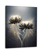 ketilly Black Lotus Canvas Print- Mystic Zen Wall Art with Gold Dust Effect, Modern Abstract Painting, Celestial Artwork for Living Room, Bedroom, Meditation Space 12''x15''