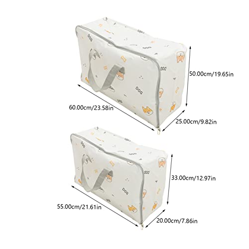 2pcs Oxford Fabric Storage Bags Large Capacity Organizing for Clothes Bedding and Travel and Portable Moving Bags for Home Use