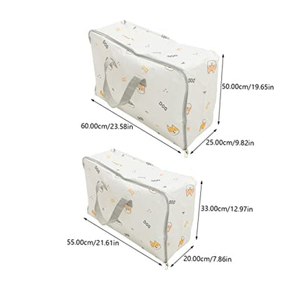 2pcs Oxford Fabric Storage Bags Large Capacity Organizing for Clothes Bedding and Travel and Portable Moving Bags for Home Use