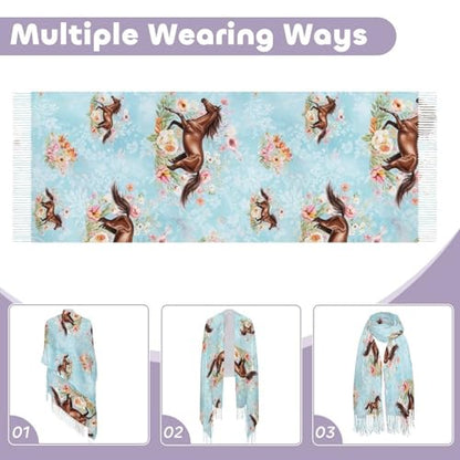 Autumn Winter Pashmina Shawls Wraps Scarf for Woman Girl - color: Picture (606)