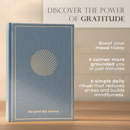 ANECDOTE. Gratitude Journal – The Good Day Journal for Happiness, Mindfulness and Reflection, Feel Happier and Less Stressed, Inspirational Daily Journal for Women & Men - Ocean Blue - color: Ocean Blue