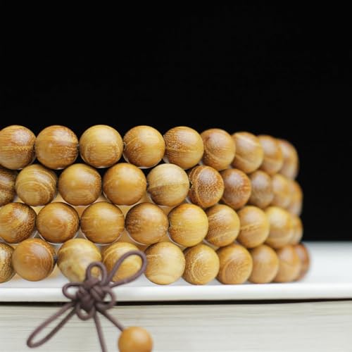 Zen Dear Natural Golden Sandalwood Mexican Bocote Mala Prayer Bead Bracelet Link Wrist Necklace Mala Beads - style: 6mm 108 beads