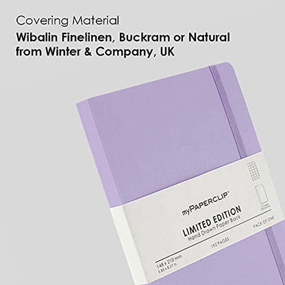 myPAPERCLIP Limited Edition A5 Checks/Square Grid Notebook | 192 Pages, 100 GSM, Soft Cover, A5 (5.83 × 8.27 in) | Flat Lay | Bookmark & Elastic Closure | Lilac - color: Lilac, style: Checks