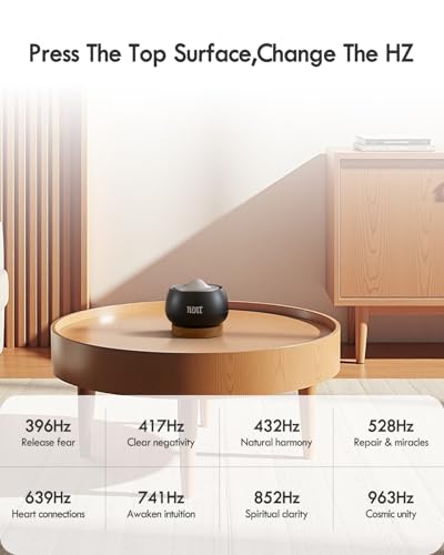 Portable Electronic Tibetan Singing Bowl, 8 Healing Frequencies (396-963Hz), Auto/Manual Mode, Vibration & Timer - USB-C Rechargeable Meditation Device for Yoga, Relaxation, Reiki, Best Gift Choice