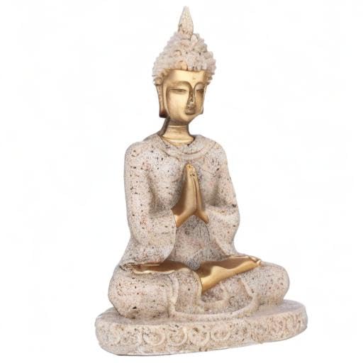 AUNMAS Buddha Statue 3Inch Small Meditation Sitting Carving Figurine Craft Statue for Home Office Desktop Decor Yoga Room Zen Garden Decoration Ornament