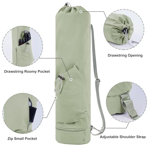 sportsnew Yoga Mat Bag with Water Bottle Pocket and Bottom Wet Pocket, Exercise Yoga Mat Carrier Multi-Functional Storage Bag, Patent pending