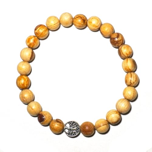 Single-pack of pure gemstone bracelets… - color: 8MM-Palo Santo-Silver