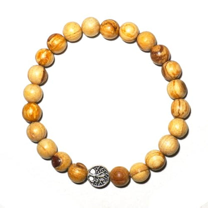 Single-pack of pure gemstone bracelets… - color: 8MM-Palo Santo-Silver
