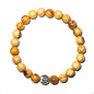 Single-pack of pure gemstone bracelets… - color: 8MM-Palo Santo-Silver