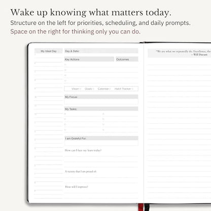 The Phoenix Journal - Quarterly Goal Planner, Daily Planner Journal & Organizer for Goal Setting, Productivity & Focus - Undated 12 Week Planner, Weekly & Monthly Planning, Habit Tracking - Hardcover - Black