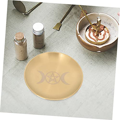 GLEAVI 2pcs Pentacle Altar Candle Holder Tray for Tealight Candles Elegant Decorative Plate for Ceremonies and Home Decor