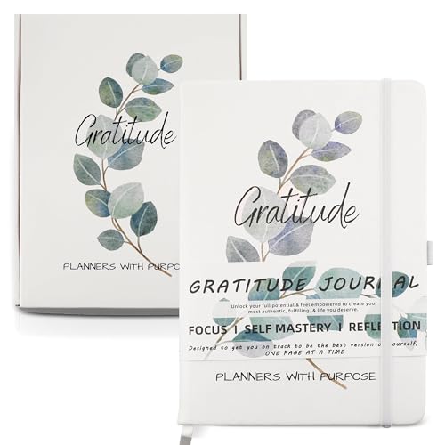 Gratitude Journal for Women - 5 Minute Daily Self Care & Mindfulness Planner with Guided Prompts for Positivity, Affirmations, Manifestation, Reflection - Undated Happiness Diary - color: White