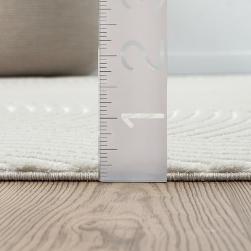 Abani Cream Area Rug for Living Room, Bedroom - Zen Reiki Pattern- 2 x 3 -Durable & Easy to Clean - color: Cream, size: 2' x 3' (Rectangular)