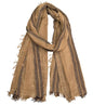 Artistic Retro Cotton And Linen Scarf, Plain Tie Dye Gradient Autumn And Winter New Soft Cotton Shawl - color: Shallow Camel