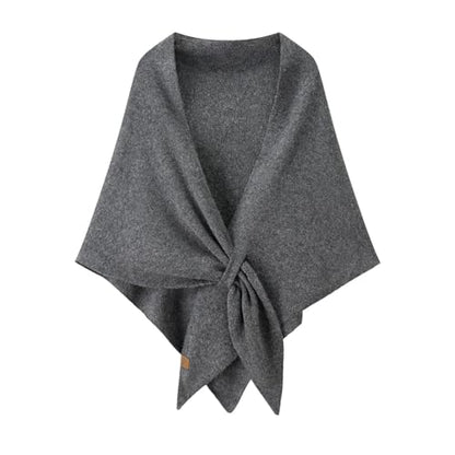 Women Pashmina Shawl Wraps Knitted Shawls and Wraps Cardigan Cape Wool Cashmere Shoulder Top Sweater Shawl Scarf - color: Grey