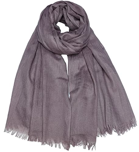 Women Summer Scarfs Lightweight Large Long Gauze Shawl Linen Beach Wrap Plain 75”×43” - color: Mauve